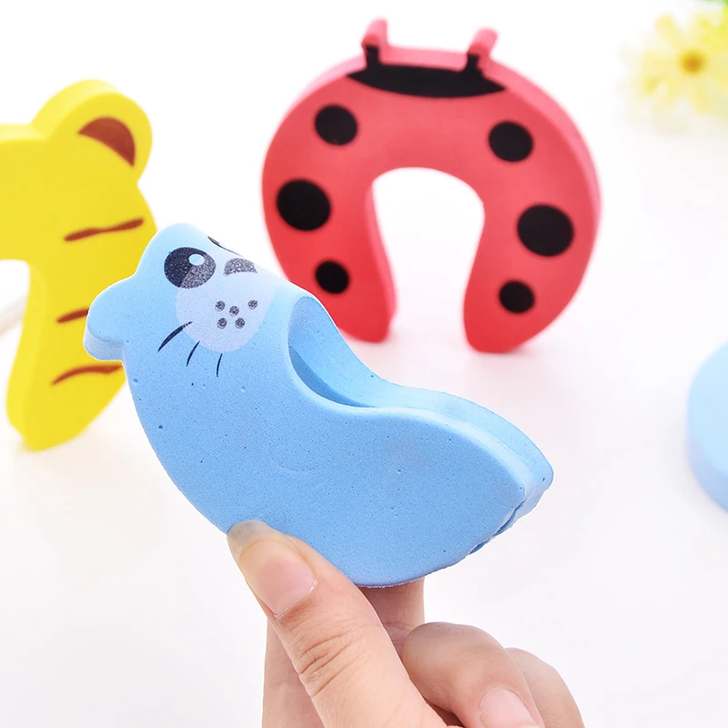 5Pcs/Set Cartoon Animal Foam Door Stopper Baby Finger Protect Door Holder Safety Locks Security Guard Door Knob Wall Protection