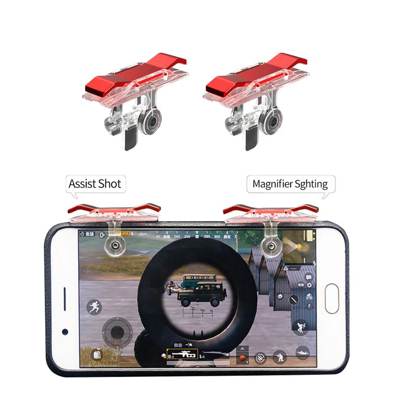 

1 Pair Pubg Trigger Fire Button For Mobile Phone Game Controller Shooter Trigger Universal For iPhone Samsung Xiaomi Huawei