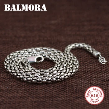 

BALMORA Real 925 Sterling Silver Simple Chains Necklaces for Men Women Couple Gift Fashion Jewelry Accessories18-32 inch