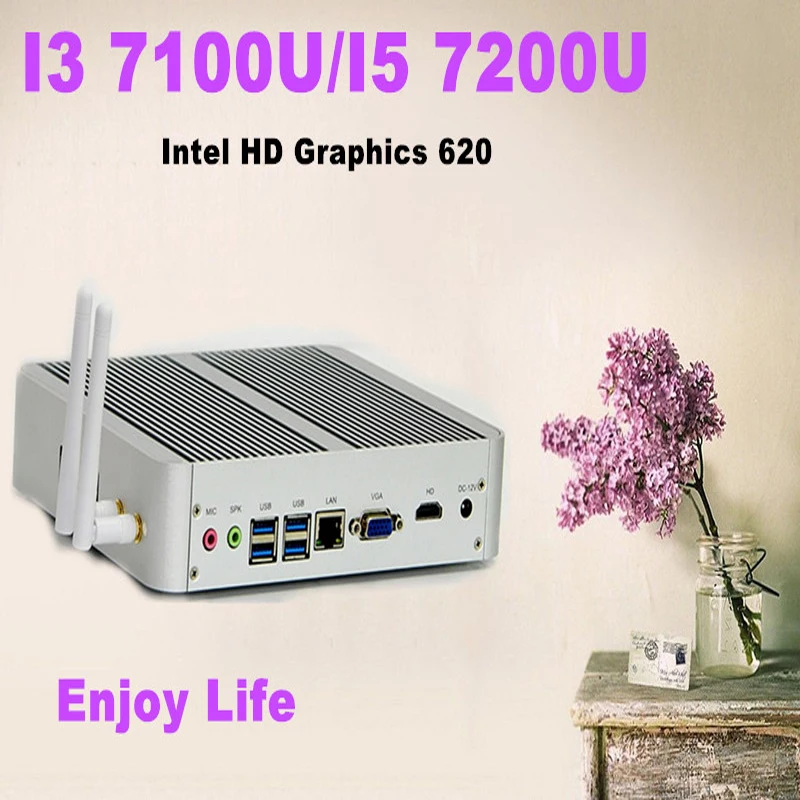  Eglobal New [ 7 Gen] Mini PC Intel Core i5 7200/Ui3 7100U 4K HTPC Intel HD Graphics 620 Gaming PC Ultra Nettop 3-year warranty 