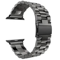 Пространство Серый часы ремешок для Apple Watch группа 42 мм 38 Нержавеющая сталь Пряжка адаптер Ссылка браслет Спорт издание