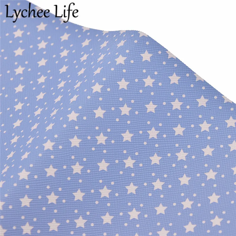 Lychee Life Dots напечатаны звезды кожа ткань A4 красочные 29x21 см PU ткань DIY ручной работы швейная одежда аксессуары