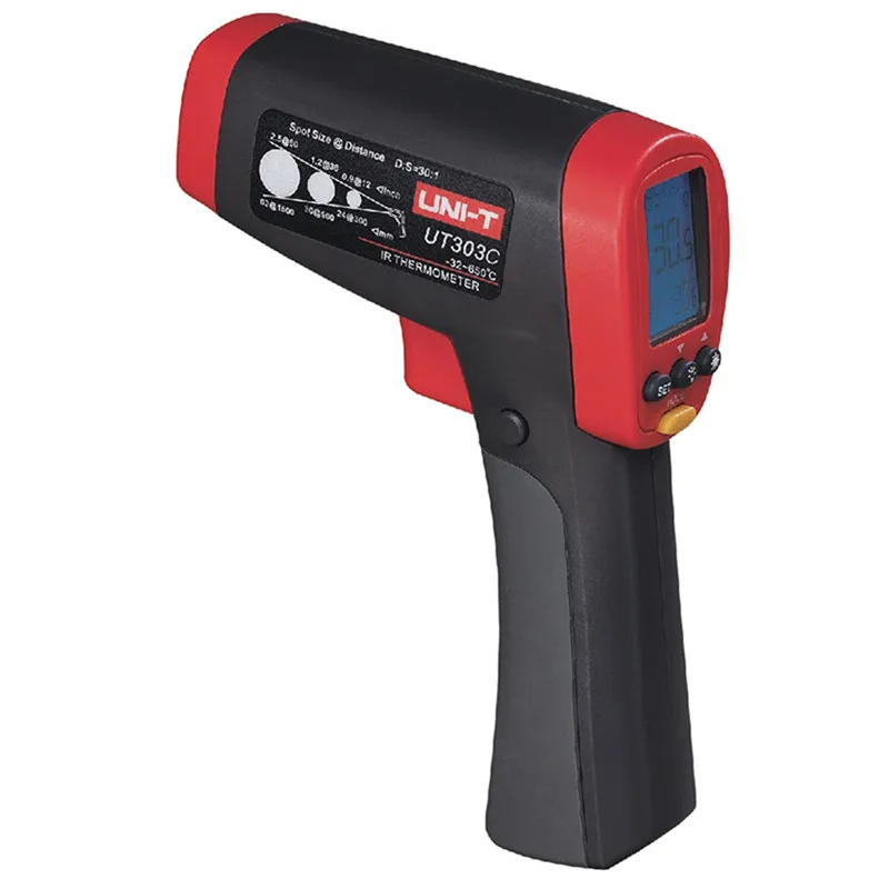 

UNI-T Infrared thermometer UT303C handheld digita Temperature -32C-1050C lcd Non Contact Laser Gun Infrared IR Thermometer