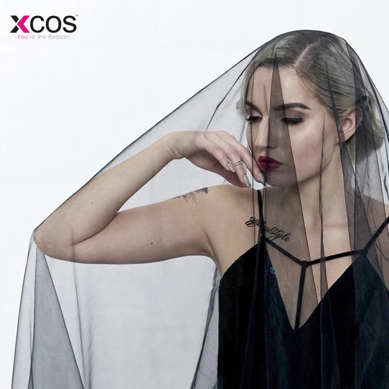 

Black Bride Veils Tulle Cut Edge 5 Meters veu de noiva Long wedding Veils Bridal Accessories Lace Bridal Veil