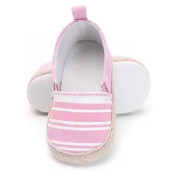 Милый Малыш обувь для новорожденных в полоску мягкая подошва для девочек для маленьких мальчиков детская кроватка, туфли, ползунки 0-18