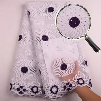 

African Nigerian High Quality Net Lace Fabrics New Arrival African French Stones Tulle Lace Milk Silk Lace Fabric A1569