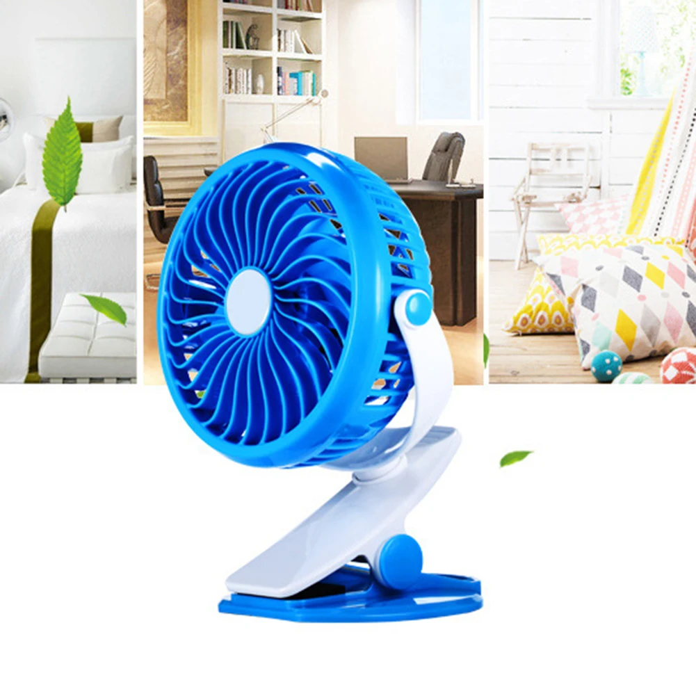 Blue Portable Rechargeable Cooling Fan Mini USB Hand Fan For Travelling