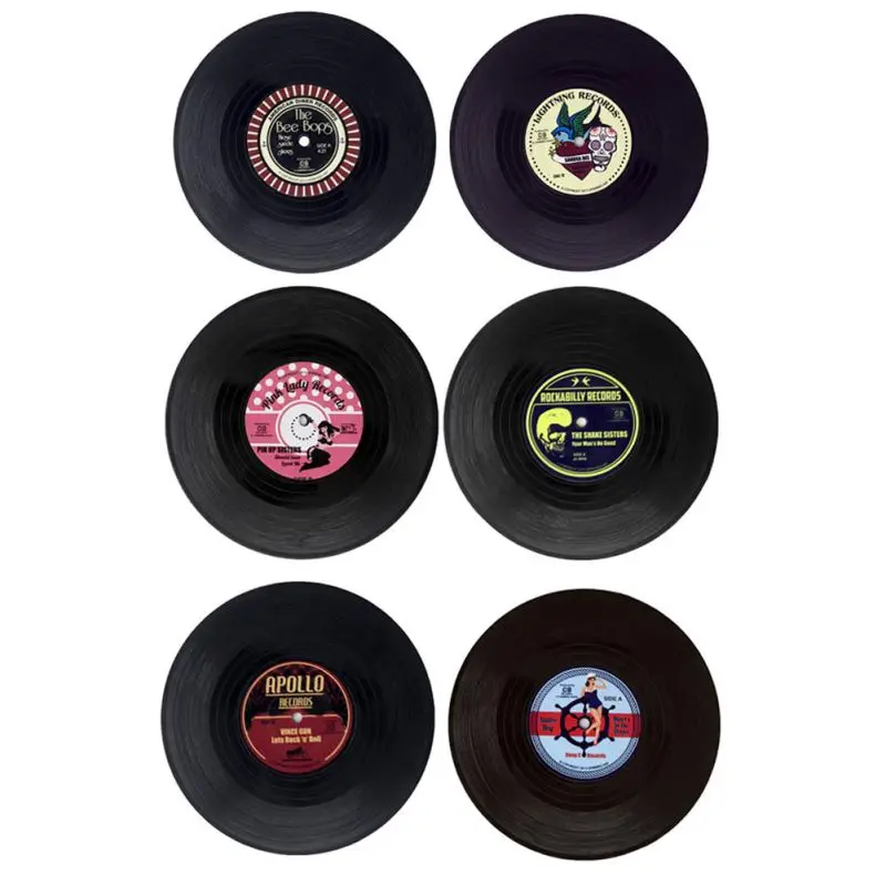 6 قطعة البلاستيك البيئي مسجل فينيل الجدول المفارش بسيطة الإبداعية القدح كوستر الحرارة مقاومة كوب الوقايات طاولة طعام حصيرة