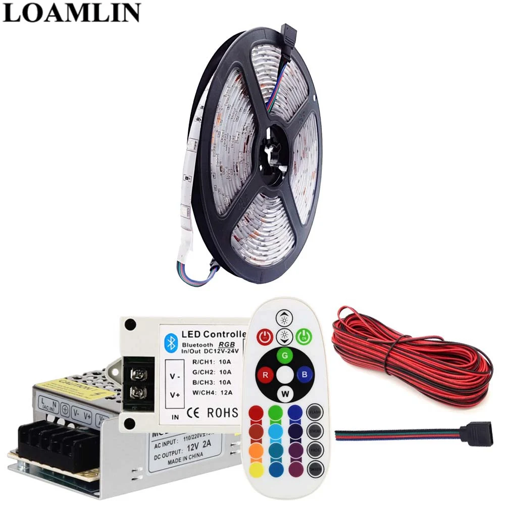 Светодиодная лента RGB 5050SMD 30 светодиодов/м гибкий светильник Bluetooth контроллер с