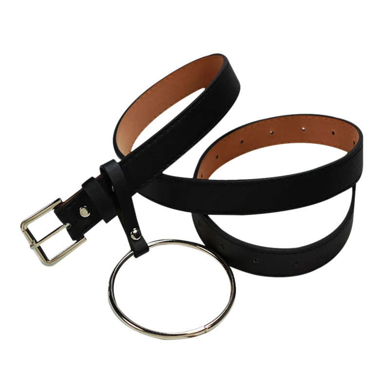 Casual Round Metal Circle Designer Belts Women Waist Belt Punk Jeans