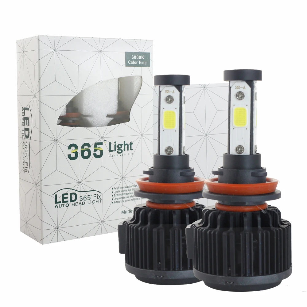

Elglux LED 10000LM/Set Car Headlight H1 H3 H4 H7 H11 H13 H27 9004 HB3 9006 HB4 9007 HB5 Bulb with 4 Sides Lights Lamps