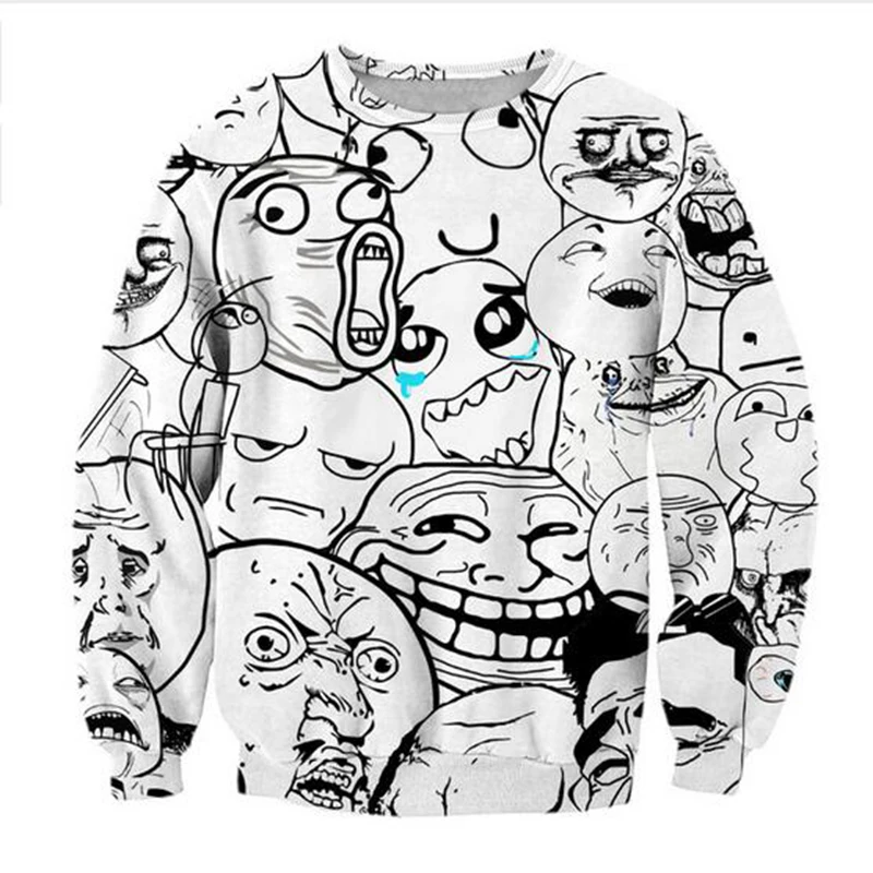 

New Fashion Couples Men Women Unisex Memes Emoji 3D Print Hoodies Sweatshirts Jacket Pullover Tops