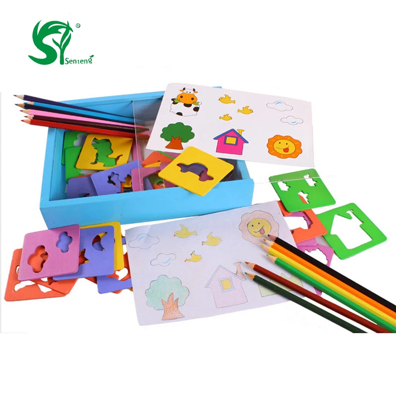 Wooden Painting Copy Tool Toy for Kids Stencils For Painting Art Toys
