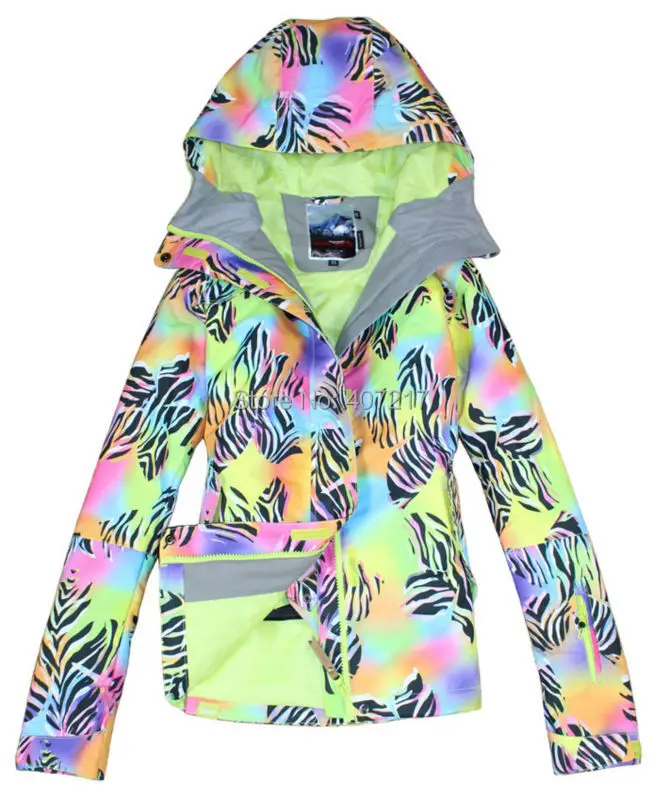 

2014 Gsou Snow womens zebra ski jacket leopard snowboard jacket ladies waterproof breathable colorful snow parka skiwear anorak