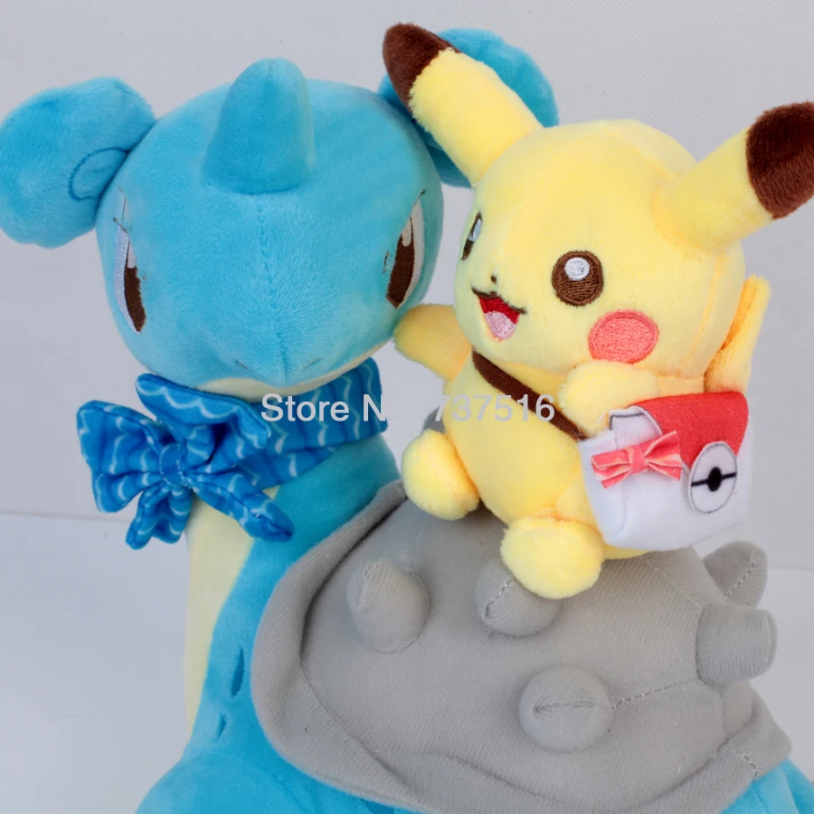 pikachu riding lapras plush