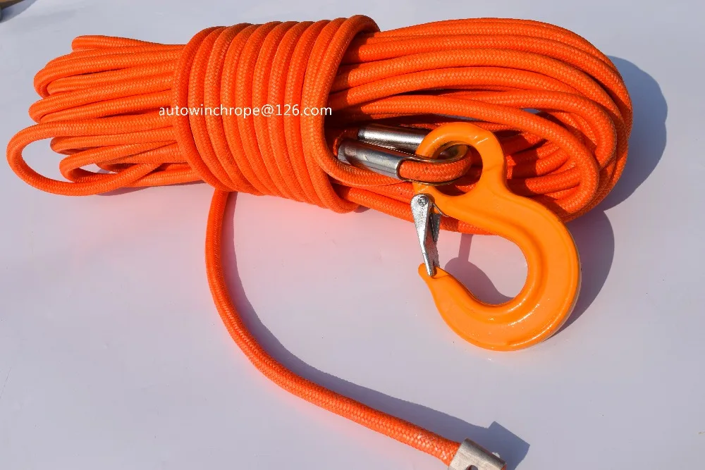 

Orange 1/2inch*100ft UHMWPE core with UHMWPE jacket,Synthetic Winch Cable,Boat Winch Rope