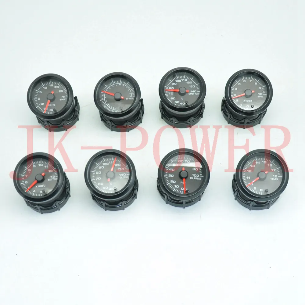 

JK Tachometer Stepper Motor BF Style RPM Auto Gauge VOLTS WATER TEMP OIL PRESS OIL TEMP EXT TEMP A/F RATIO