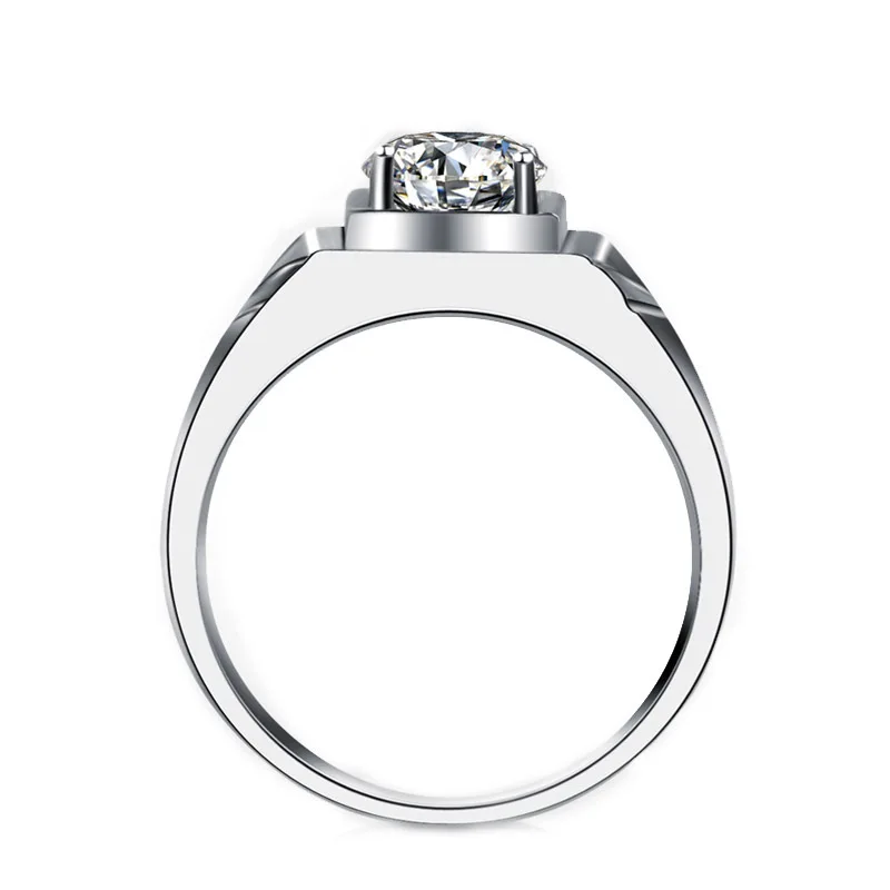 925 silver men engagement ring opening big Cubic Zircon ring male wedding rings fashion jewelry anillos bague