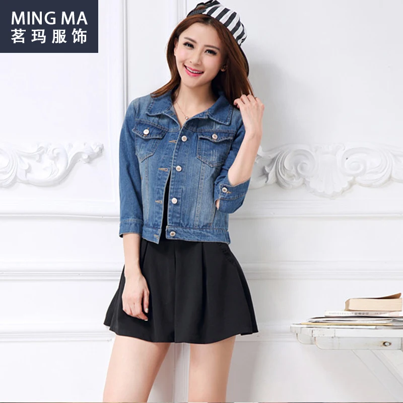 Bolero Jaket Denim Wanita Wanita Musim 