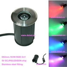 DHL! IP68 Высокая мощность 3 Вт RGB светодиодный подземный свет, RGB светодиодный утопленный свет, постоянный ток, 5В, DS-11S-24-3W-RGB, из нержавеющей стали