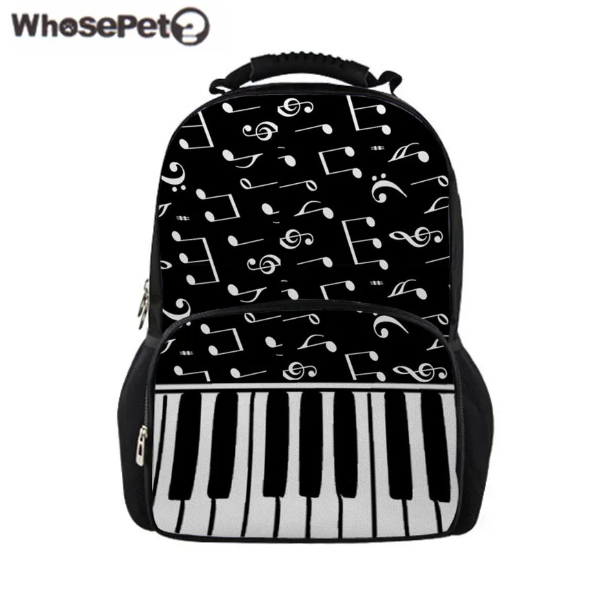 WHOSEPET Felt Backpacks Women Music Printing Shoulder Backpack Piano Pattern School Bagpack Feminine Large Laptop Daypack Bolsa | Багаж и