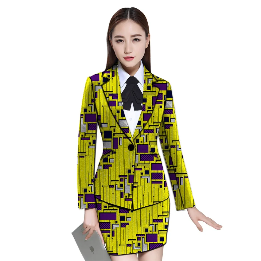 African clothes women print blazer with skirt Ankara fashion skirt and jacket sets female outfits dashiki suits