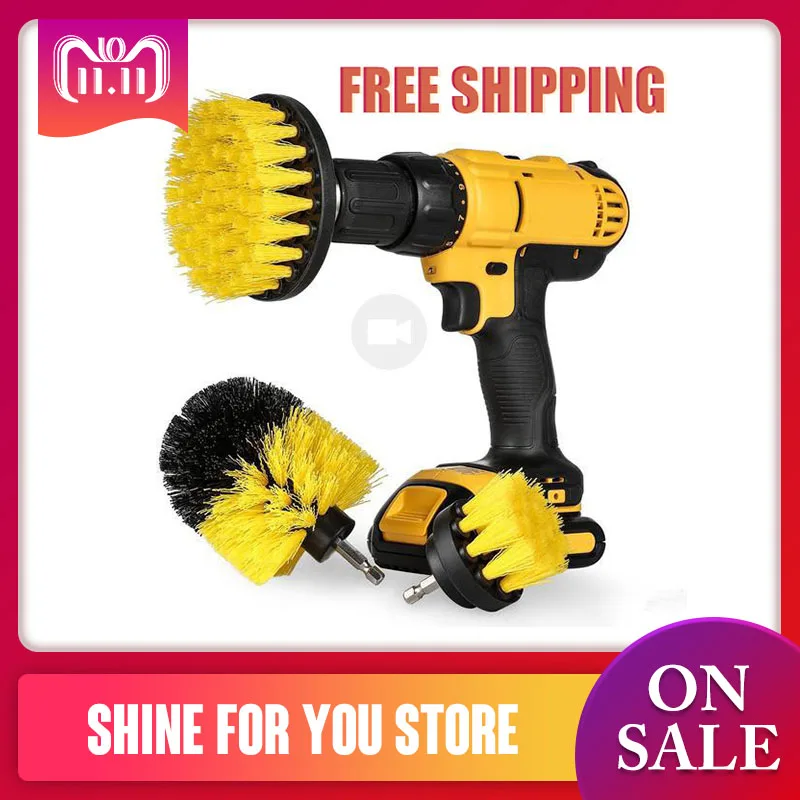 3pcs Power Scrubber Brush Drill Brush for Household Rotating Drill