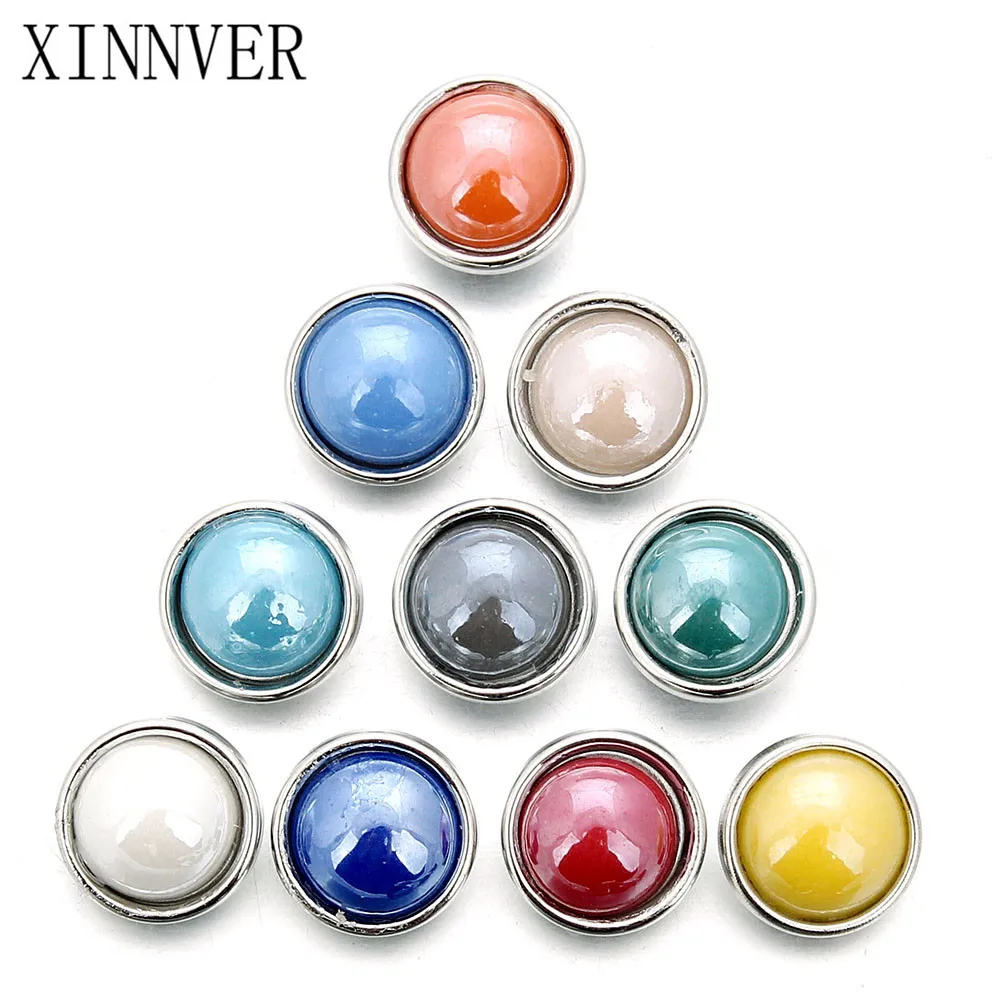 

10pcs/lot Mix Color Snap Jewelry DIY 12MM Snap Buttons With Zinc Alloy Bottom for Snaps Bracelets fit Xinner snap Jewelry