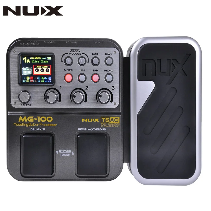 

NUX MG-100 Guitar Pedal Multi Effects Pedal Processor 58 Effect Models 20seconds Loop Drum Machine 8 Effects Simultaneously