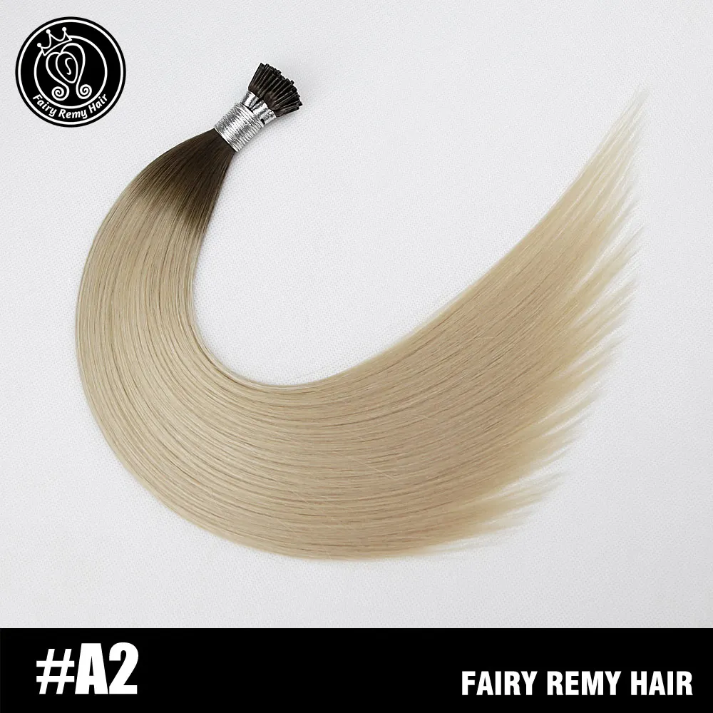 Фея Волосы remy 0,8 г/локон 16 дюймов Remy Кератин I Tip Наращивание волос Balayage европейские натуральные волосы Fusion кератиновые облигации расширение - Цвет: A2