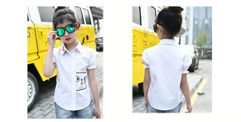 fashion character school big girls shirts 2018 short sleeve tops children white little girls summer baby blouses for big girls clothing 4 5 6 7 8 9 10 11 12 13 14 15 16 Years little teenage girls shirts blouses clothes (9)