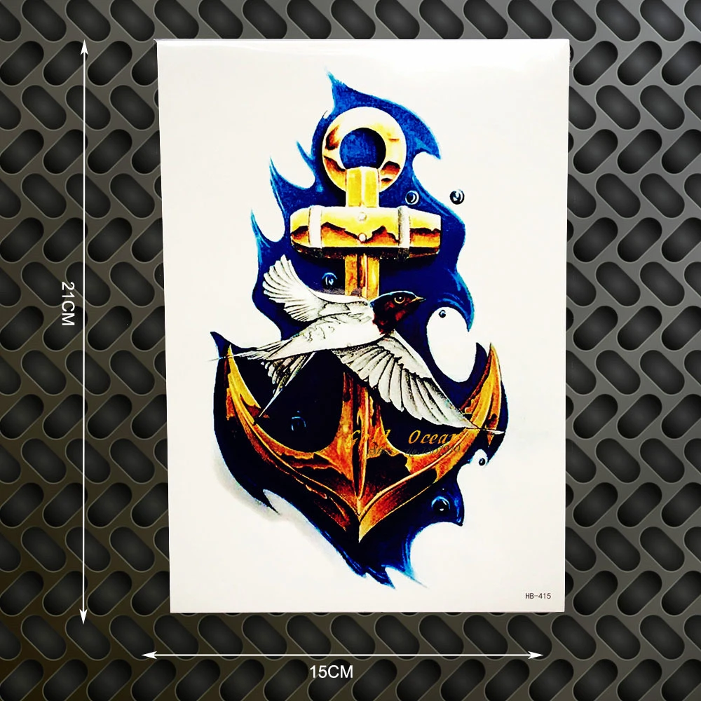 Marine Pirates Caribbean Waterproof Tattoo Anchor One Piece Removable Tattoo Navy Body Art Arm Sleeve Flash Fake Wall Stickers Sticker Car Tattoo Handlesticker Stock Aliexpress