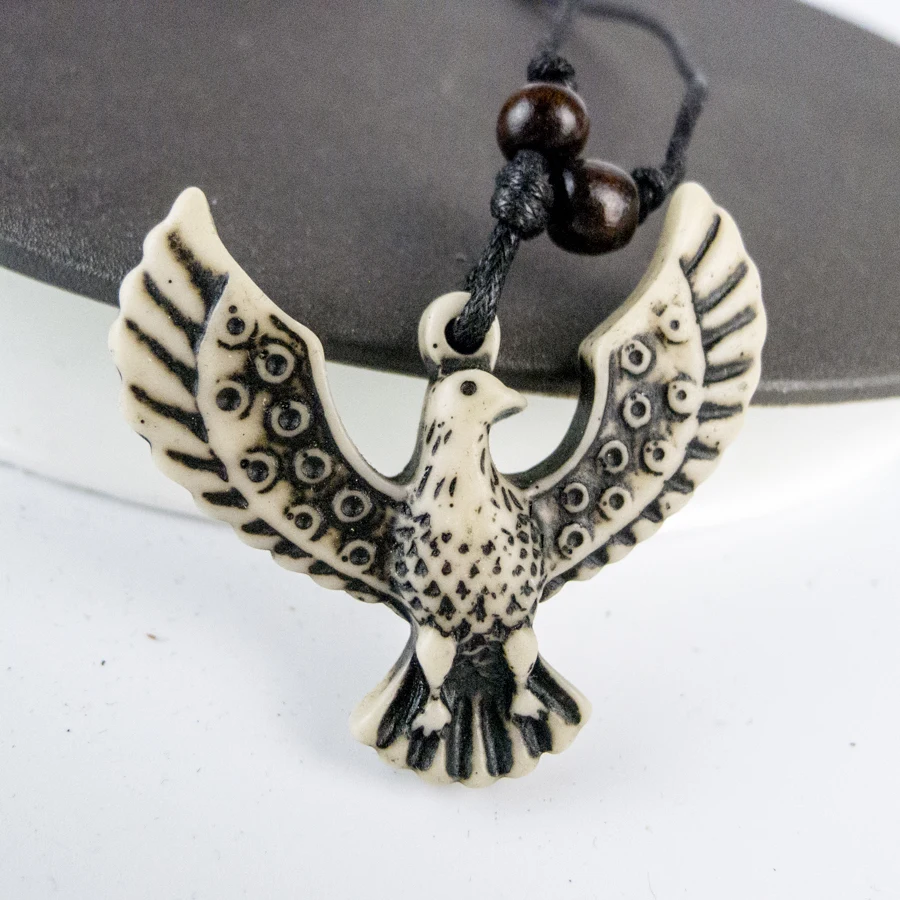 

Phoenix Man's Pendant limitation Yak Bone Material Bone Art Necklace Pendant Vintage Men's adjustable Rope Necklaces #GZ211