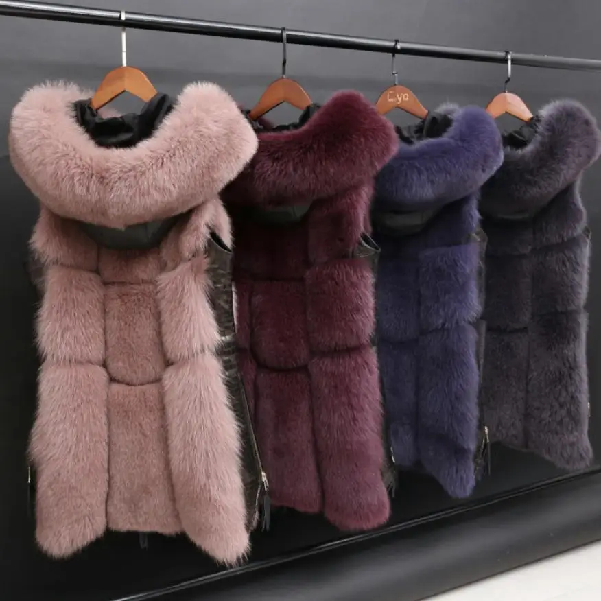Winter font b Women s b font fur font b Jacket b font Faux Fox Fur