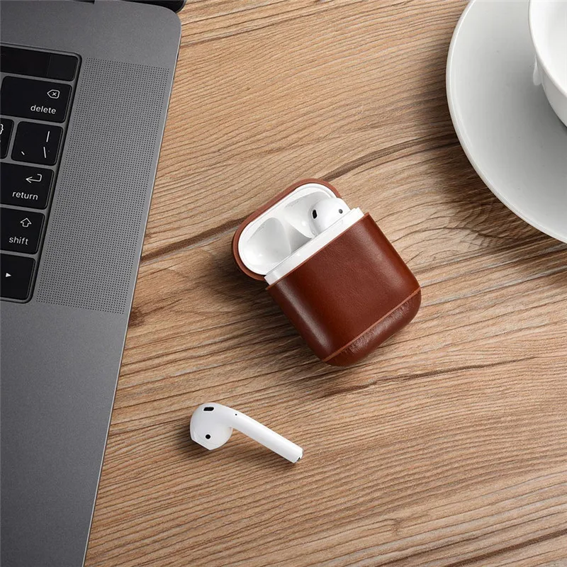 ICARER Роскошный Ретро чехол из натуральной кожи для AirPods чехол винтажный топ из натуральной кожи чехол; защитный чехол для Airpods