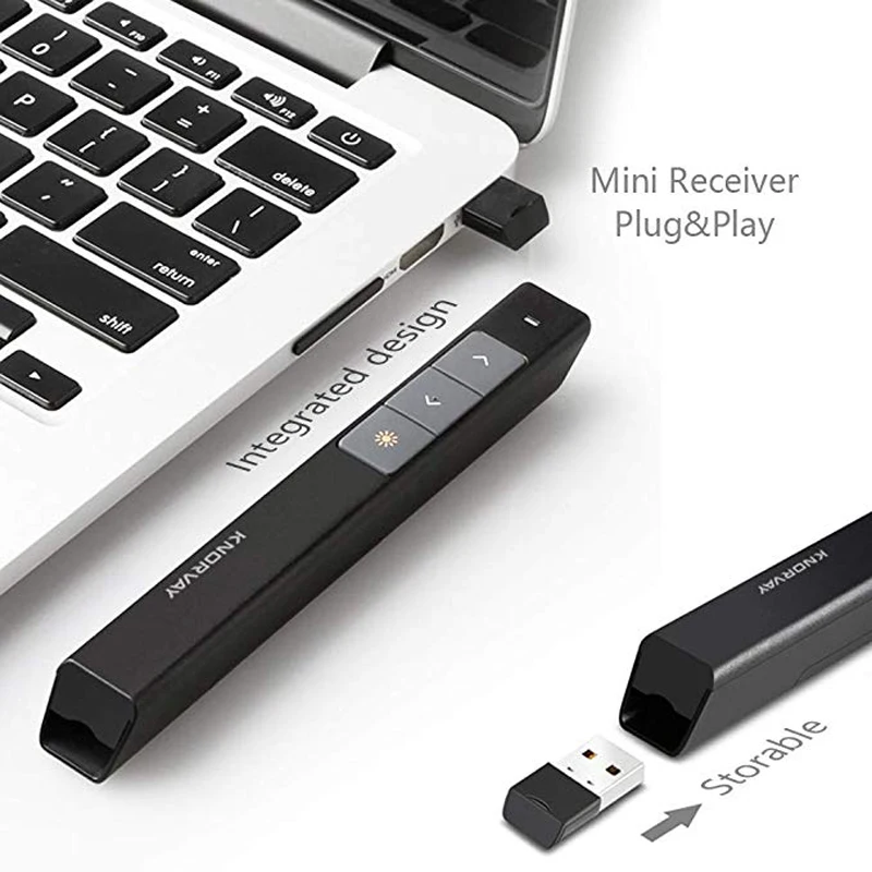Wireless Presenter Laser Pointer Projection Pen 2.4GHz Powerpoint PPT USB Presentation Slides Remote Control Flip Pen