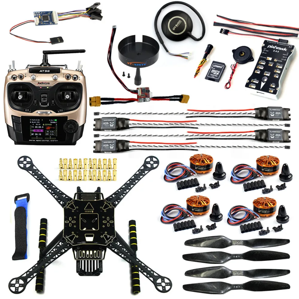 Buy Cheap DIY FPV Drone Kit Welded S600 4 axis Aerial Quadcopter Unassembled w/ Pix2.4.8 Flight Control GPS 7M 40A ESC 700kv Motor AT9S