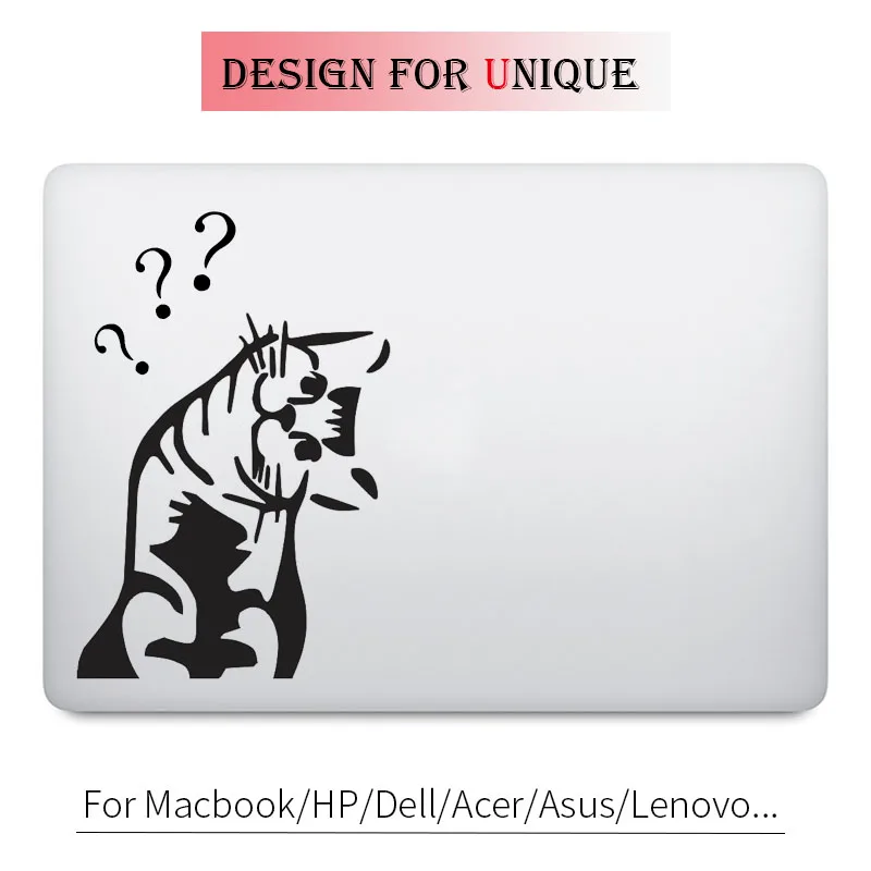Curious Cat Decal Cute Animal Laptop Sticker for font b Apple b font font b Macbook