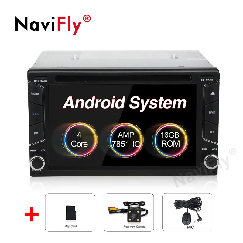 NaviFly 2Din универсальный Android 8,1 Автомобильный gps RDS Cassete для Nissan Toyota peugeot KIA Автомобильный Радио bluetooth ipod 4G wifi DVR камера - Цвет: 1G RAM 16G ROM