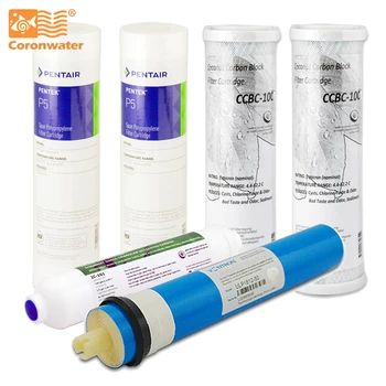 

Coronwater 5 Stage Reverse Osmosis RO Water Filters Replacement Set with Water Filter Cartridge 50 GPD Membrane RO-1000-50