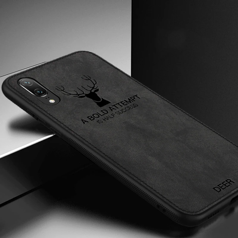 Чехол для Huawei P30 Pro жесткий тканевый чехол накладка с эффектом потертости мягкая