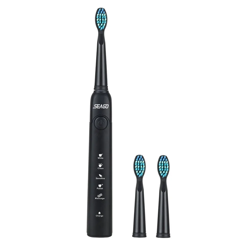 Seago USB Rechargeable Electric Toothbrush Smart Timer Sonic with 5 Optional Modes Dental Care Massager Gifts | Бытовая техника