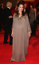 Dubai Kaftan Angelina Jolie Roter Teppich Arabeske Abendkleid Braun Chiffon Muslimischen Formale Kleid