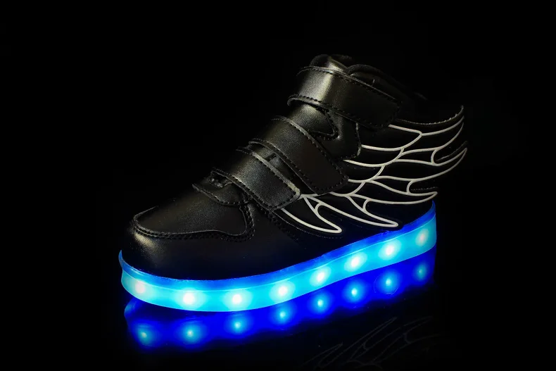 Розничная ; Размеры 25-37; заряжаемые кроссовки с USB; детская обувь с подсветкой; прозрачные флуоресцентные кроссовки для мальчиков и девочек; светящиеся