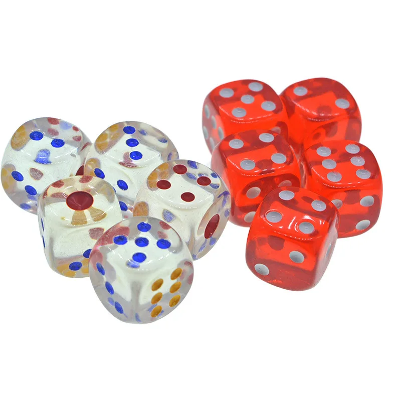 5Pcs / Set Hot Crystal Dice Color Transparent Color Hotel KTV Acrylic