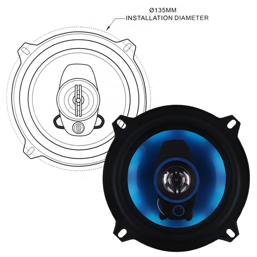 1 пара, 5 дюймов, 150 Вт, 3 варианта, автомобильный коаксиальный звуковой сигнал, Hifi громкий динамик, Полная частота, автомобильный стерео аудио звук, музыка, громкий динамик