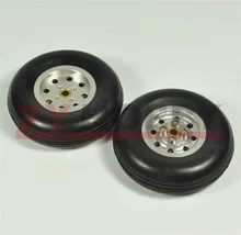 1 Pair 3 5inch Solid Rubber Wheels with Alu Hub 3 5 For RC Airplane H25mm