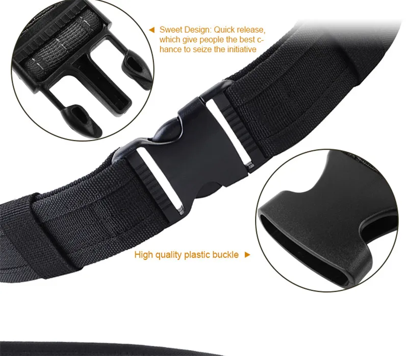 Combat 2 Inch Adjustable Waist Belt with Molle Pouch Belt Waist Pack Bag Buckle for Military Army Outdoor Hiking Climbing Hunting 11