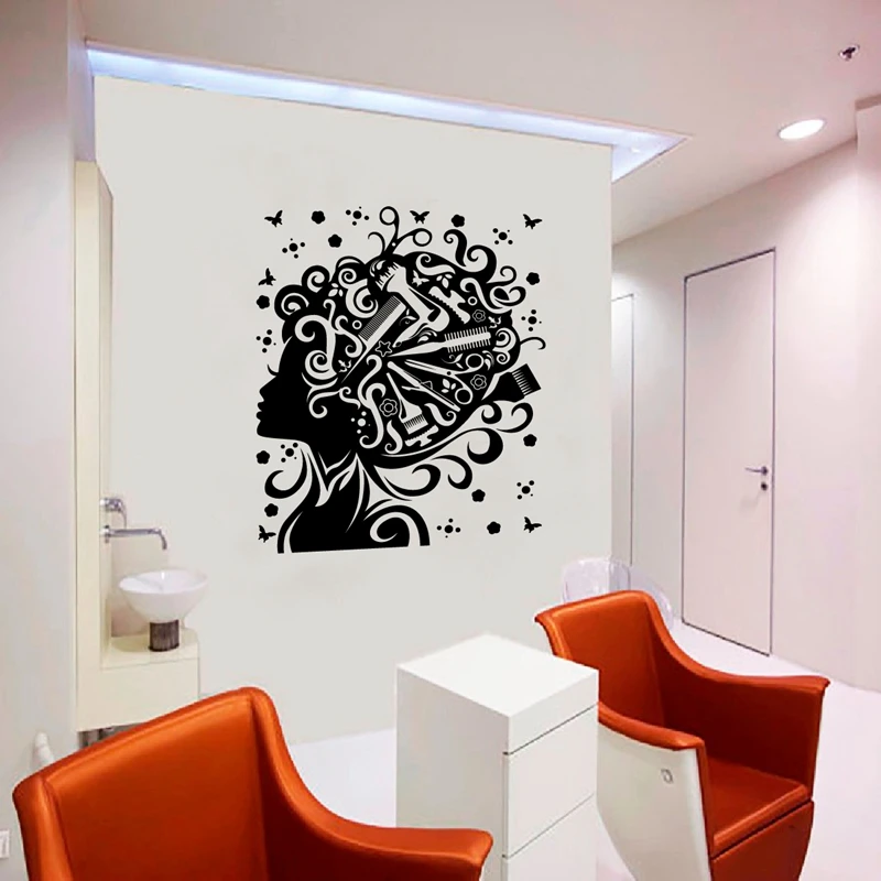 Female Hairdresser Vinyl Sticker