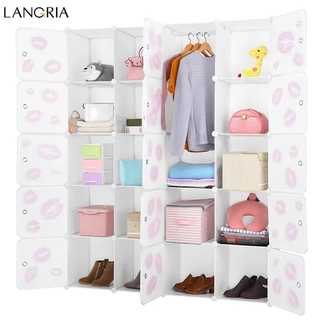LANGRIA 20 Cube DIY Shelving Storage Organizer Interlocking Modular